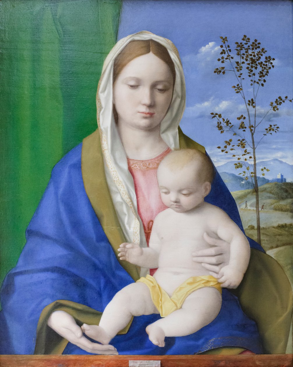 Madonna en Kind, ca. 1500 door Giovanni Bellini