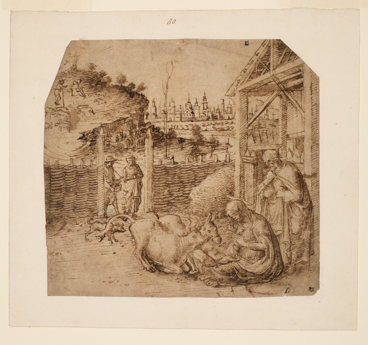 Geboorte, circa 1480 door Giovanni Bellini