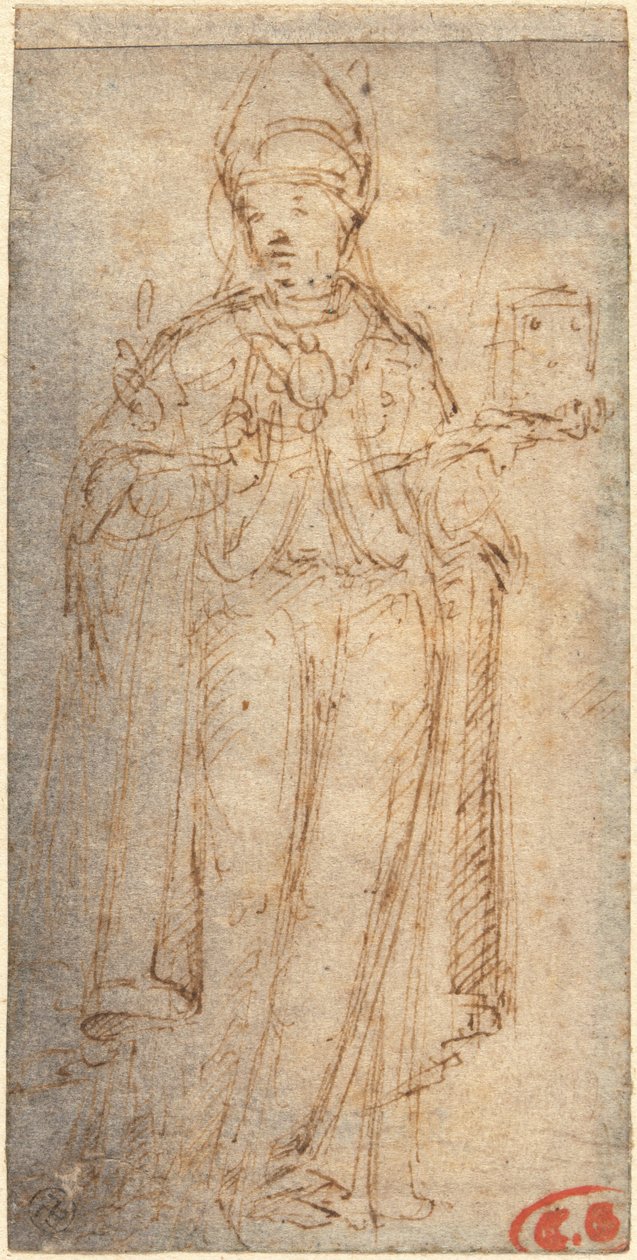 Sint Louis van Toulouse met een boek door Giovanni Bellini