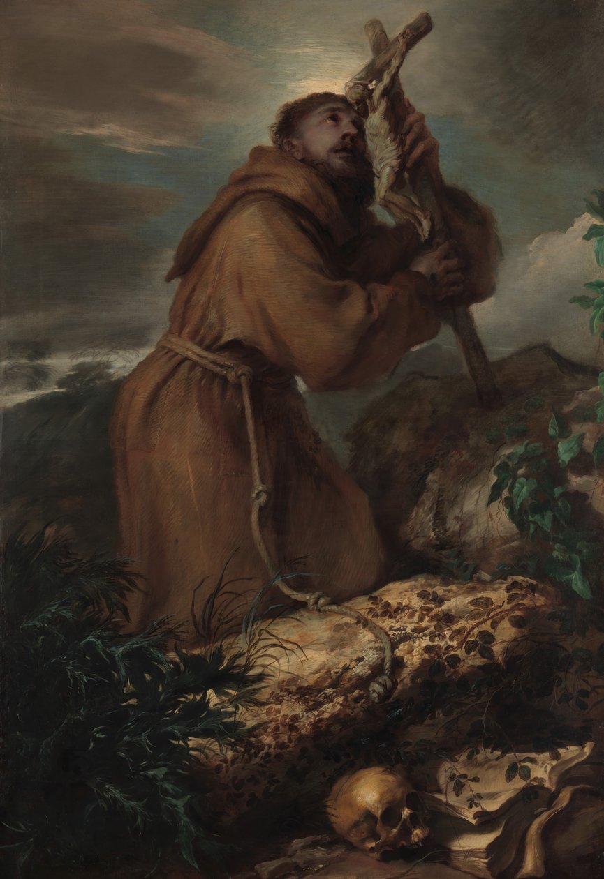 Sint Franciscus in Extase, ca. 1650 door Giovanni Benedetto Castiglione