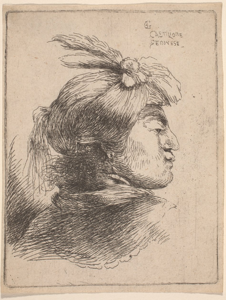 Klein Oriëntaals Hoofd door Giovanni Benedetto Castiglione