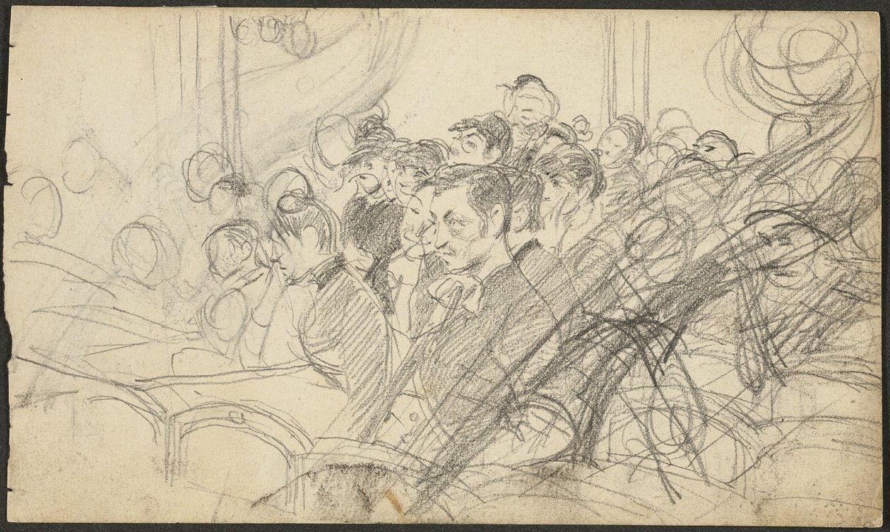 Publiek in een Parijse theater I door Giovanni Boldini