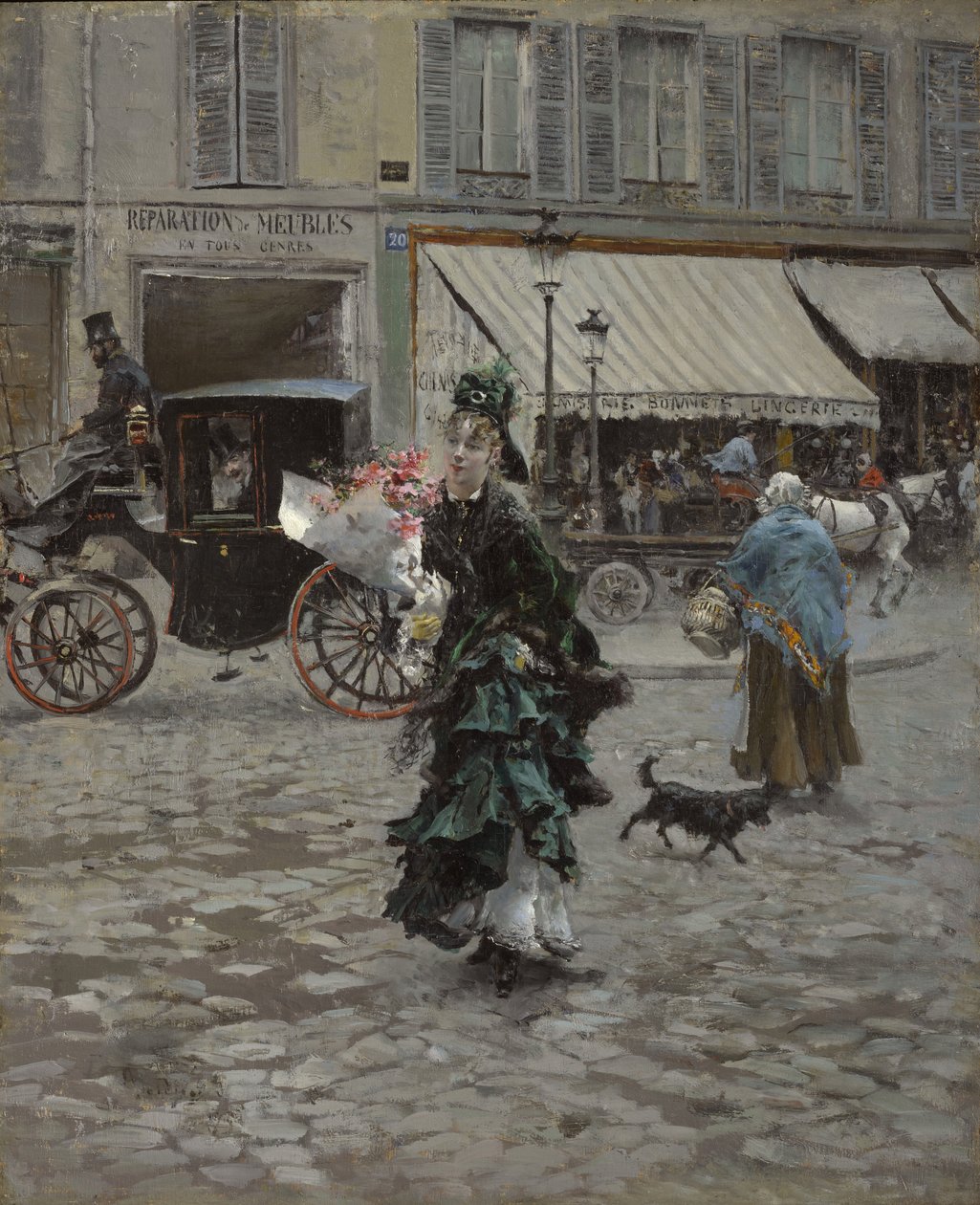 De straat oversteken, 1873-75 door Giovanni Boldini