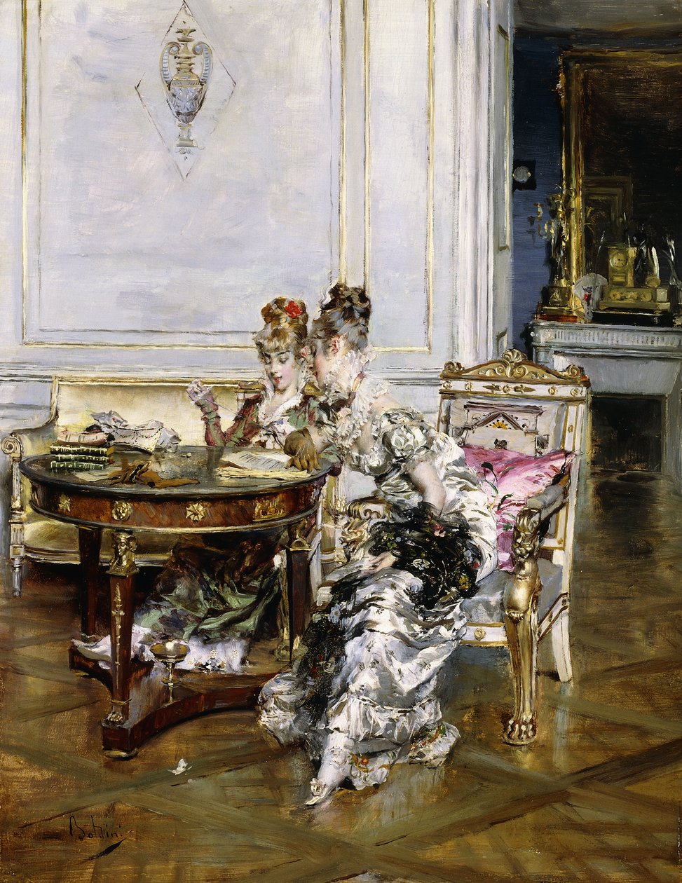 Elegante Dames in een Interieur, c.1875 door Giovanni Boldini