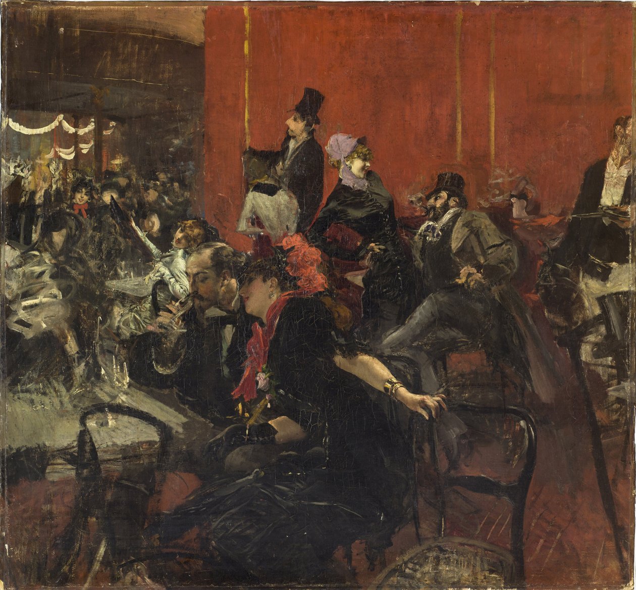 Feestscène, ca. 1889 door Giovanni Boldini