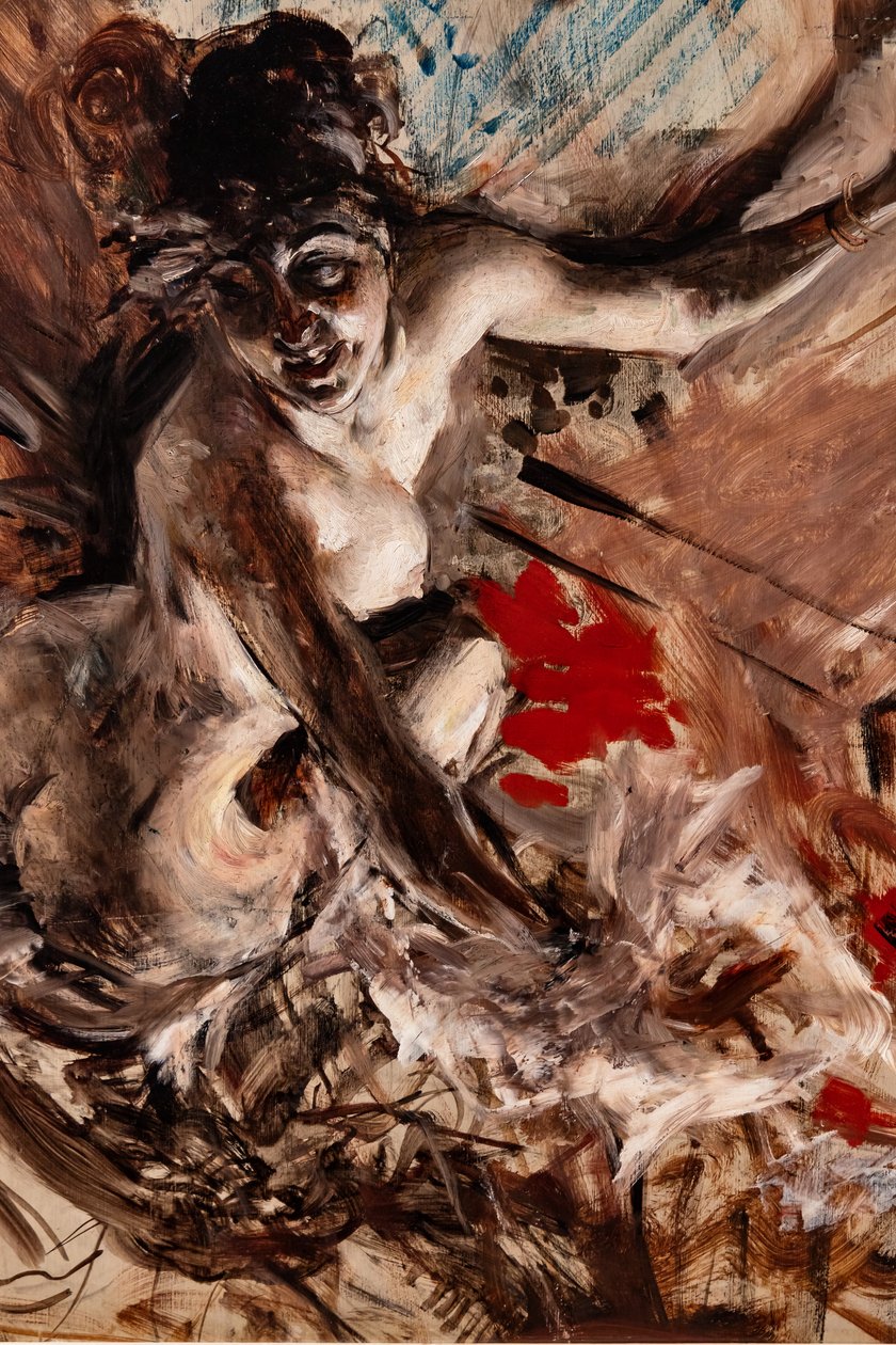 Madame de Joss (detail) door Giovanni Boldini