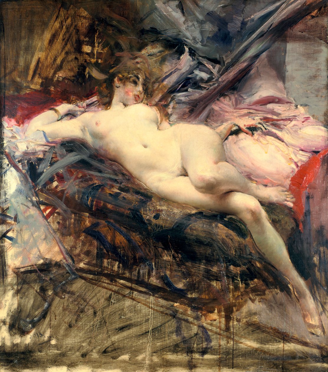 Liggend Naakt, eind 19de begin 20ste eeuw door Giovanni Boldini
