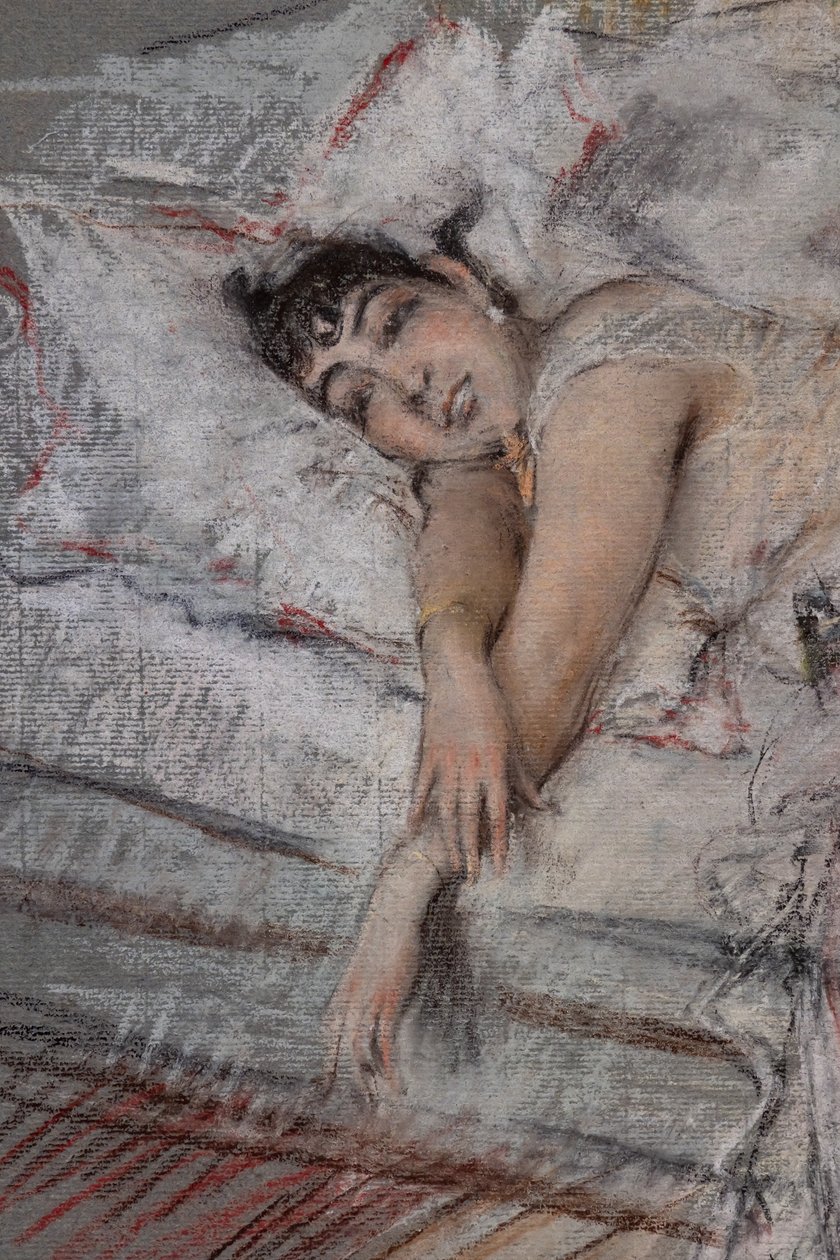 De Gravin van Rasty in Bed (detail) door Giovanni Boldini