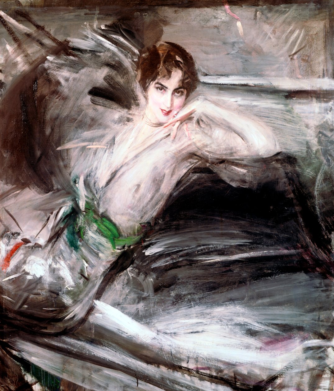 Vrouw Zittend op Stoel, ca. 1860 door Giovanni Boldini