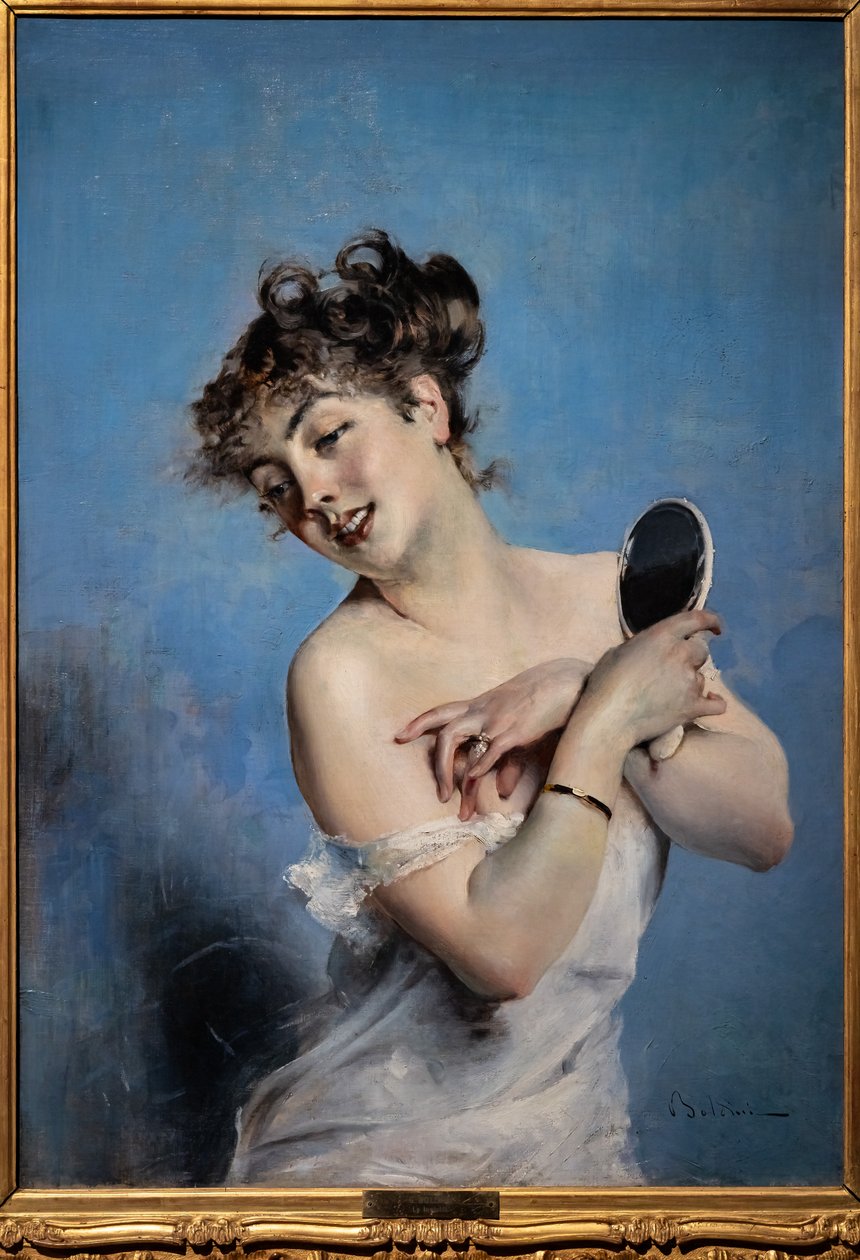 Jonge Vrouw in Ontspannen Kleding door Giovanni Boldini