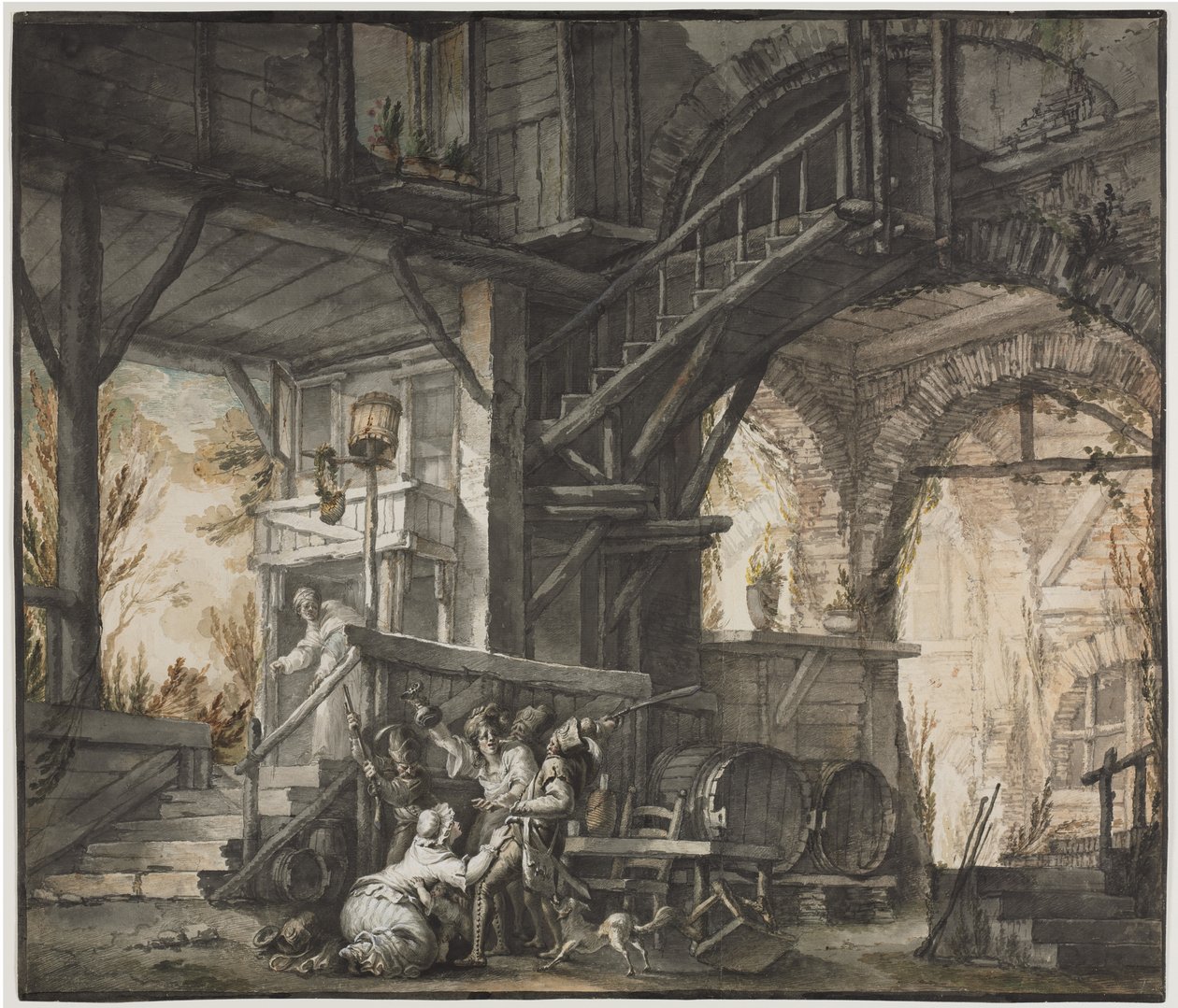 Theaterscène, ca. 1775-1776 door Giovanni David