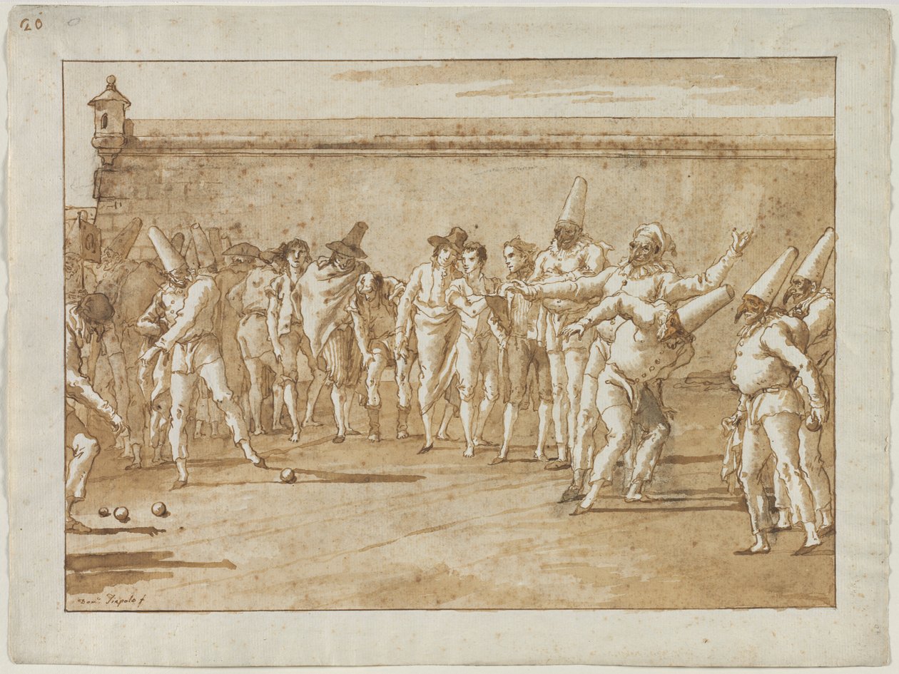 Het Spel van Bowls door Giovanni Domenico Tiepolo