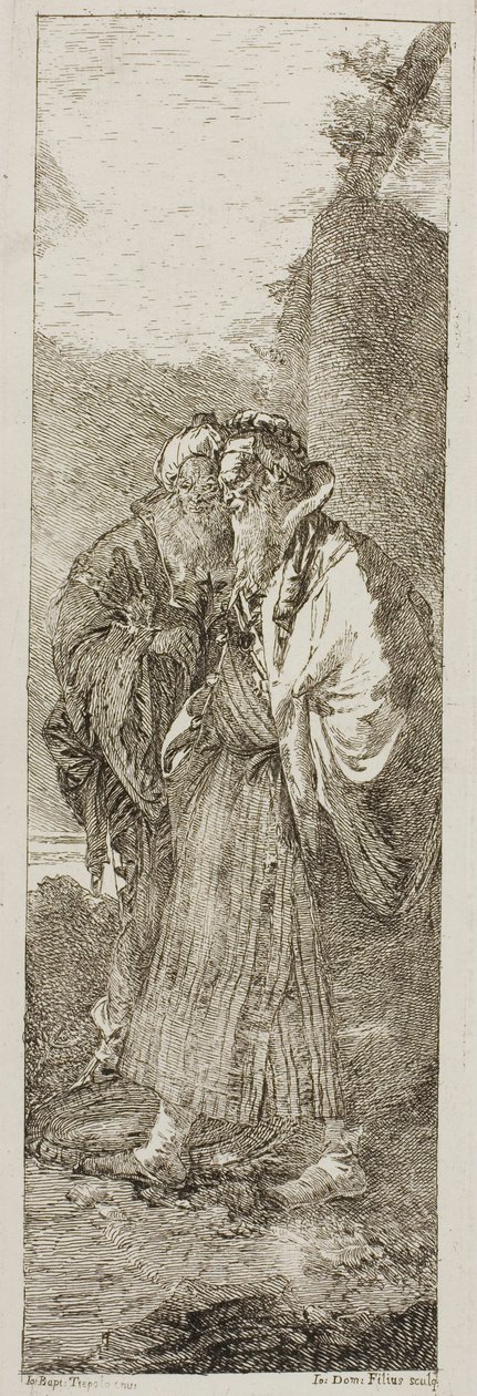 Twee oude mannen door Giovanni Domenico Tiepolo
