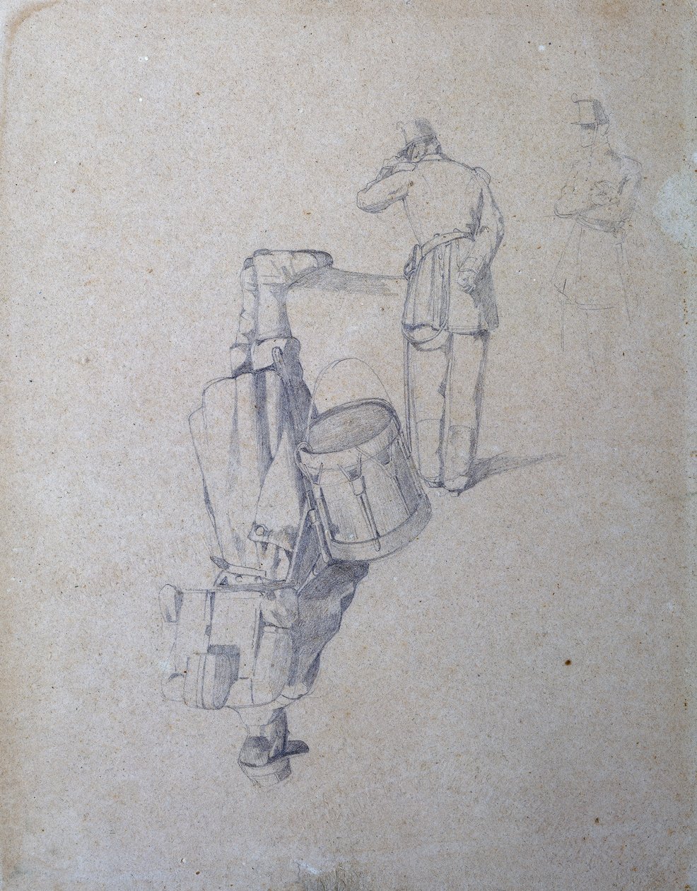 Tamboer en twee soldaten door Giovanni Fattori