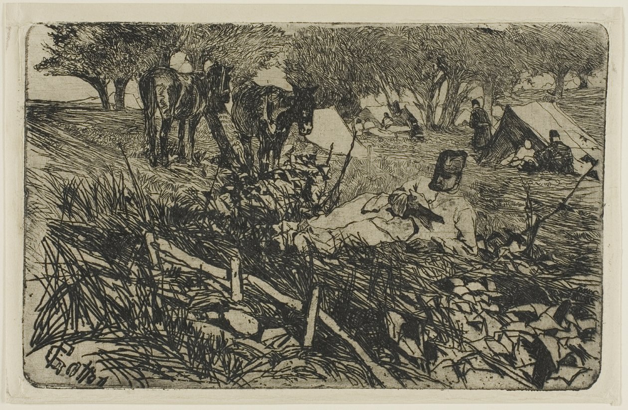 De brief in het kamp door Giovanni Fattori
