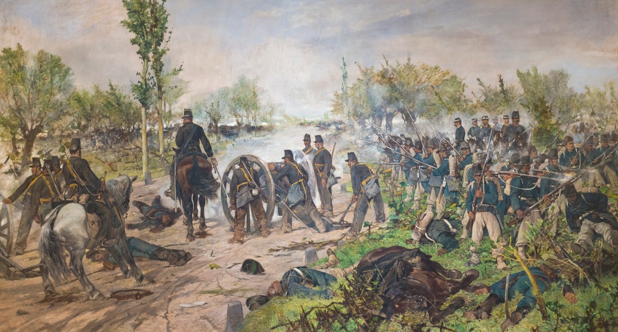 De slag bij Custoza door Giovanni Fattori