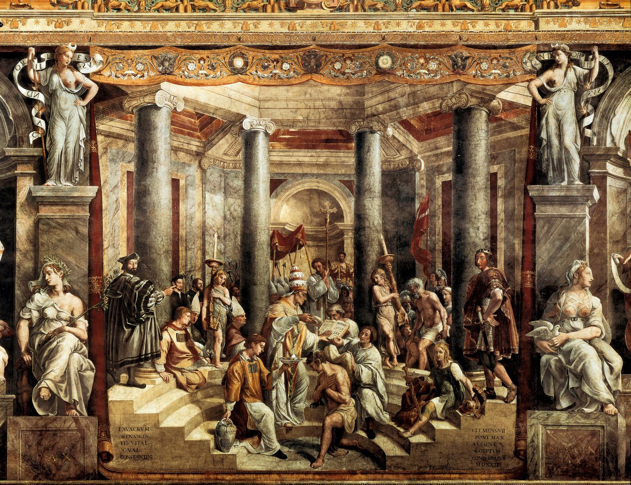De Doop van Constantijn door Giovanni Francesco (c.1488 1528) Penni