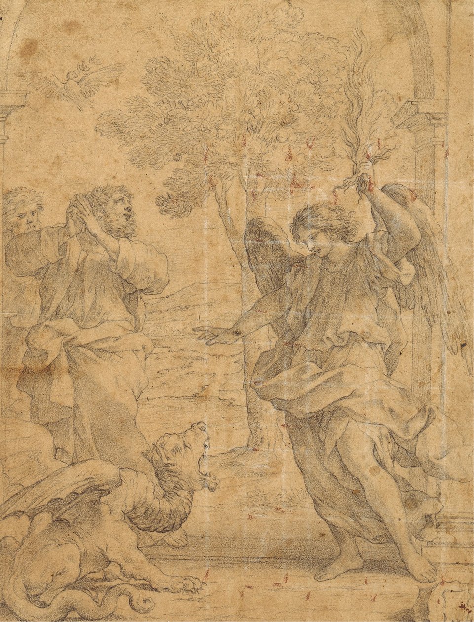 Aartsengel Uriël en de Draak door Giovanni Francesco Romanelli