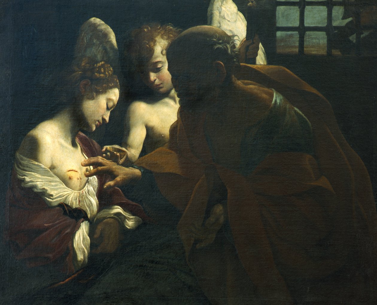 Sint Petrus geneest Sint Agatha door Giovanni Lanfranco