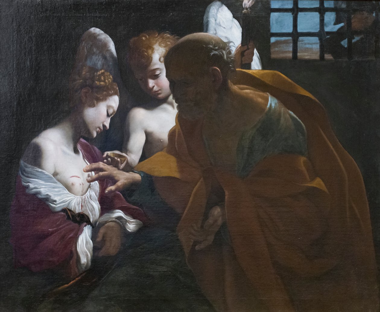 Sint Petrus geneest Sint Agatha in de gevangenis door Giovanni Lanfranco
