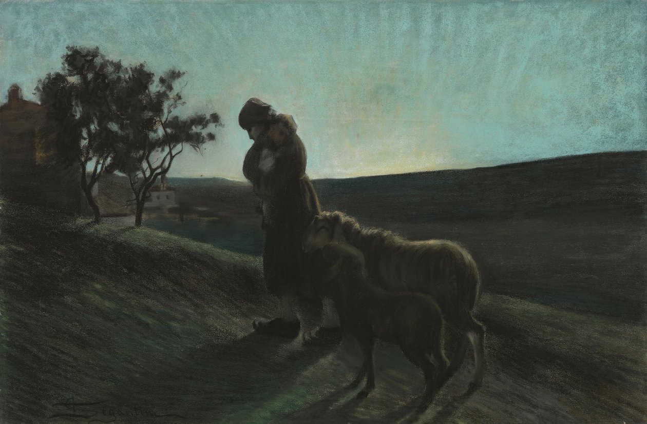 Le due madri De twee moeders, 1884-1886 door Giovanni Segantini