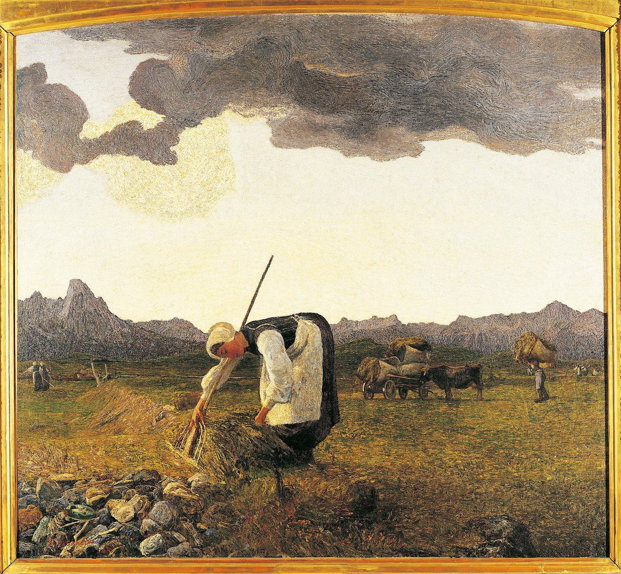 Zwitserland, Saint Moritz, De hooioogst door Giovanni Segantini