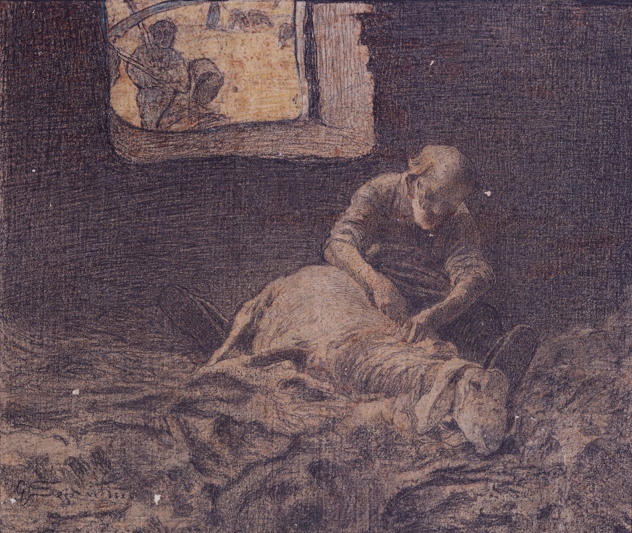 De Schaapscheerder door Giovanni Segantini
