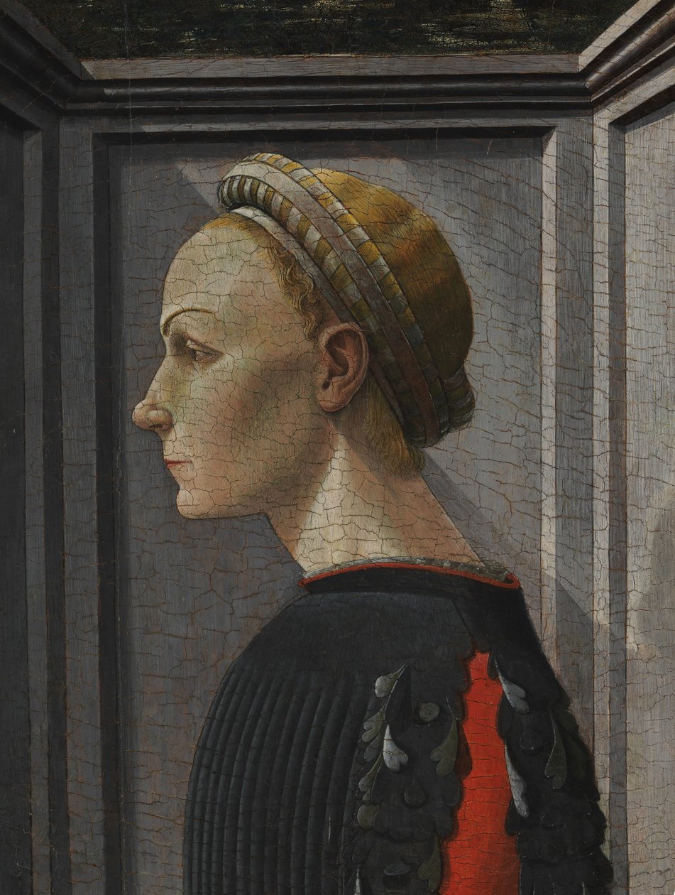 Portret van een vrouw door Giovanni di Franco