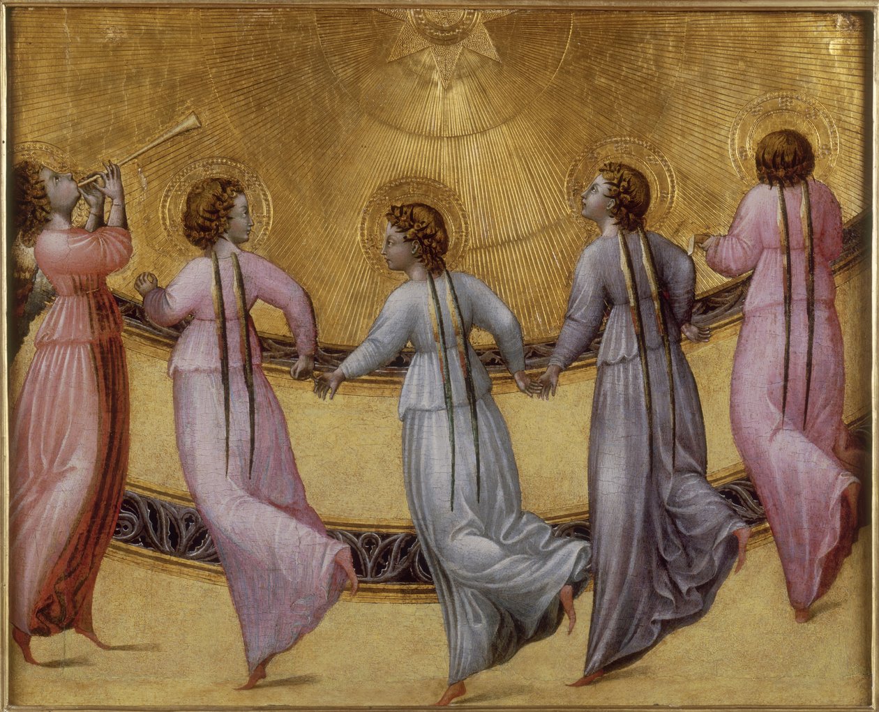 Vijf dansende engelen, ca. 1436 door Giovanni di Paolo