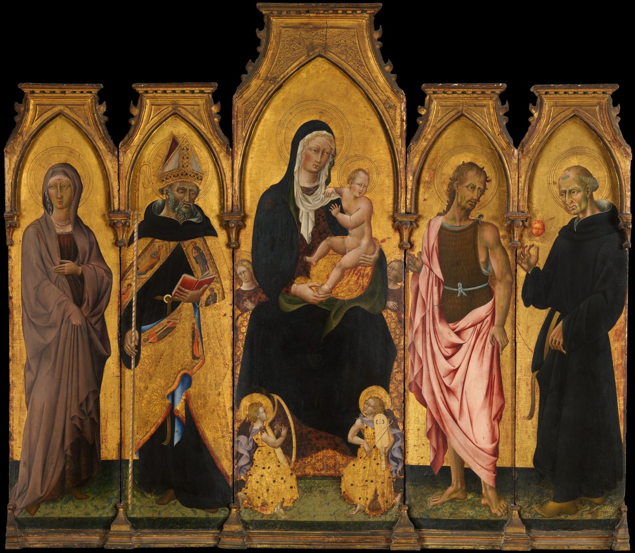 Madonna en Kind met Heiligen, 1454 door Giovanni di Paolo