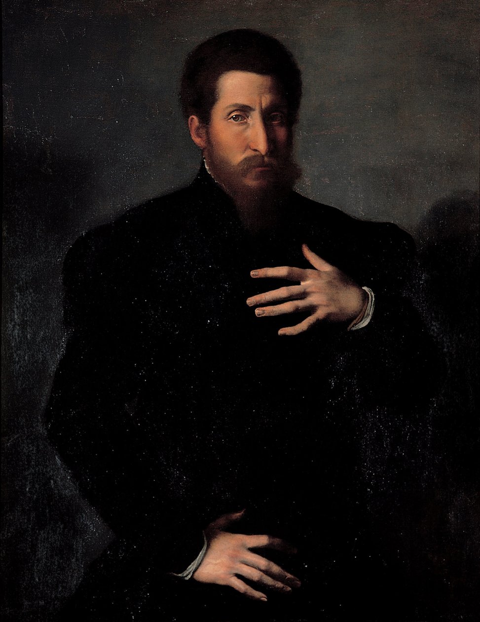 Portret van een viriele man door Girolamo da Carpi