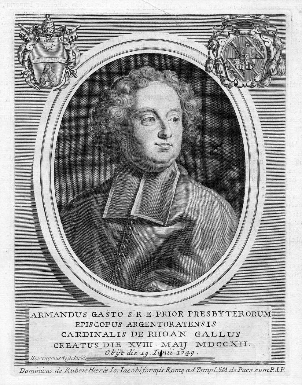 Gegraveerd portret door Girolamo Rossi