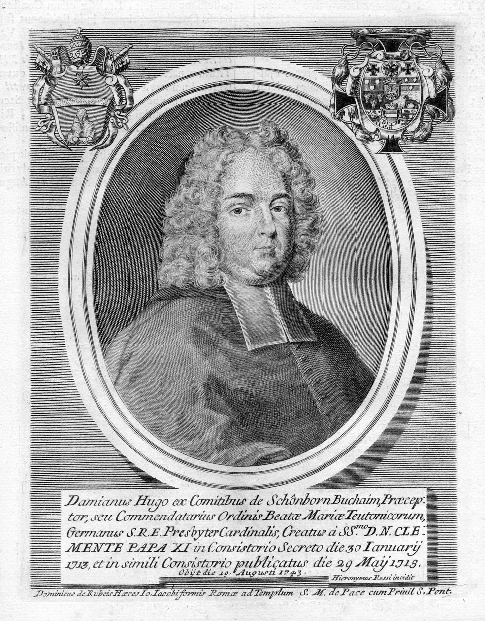 Gegraveerd portret door Girolamo Rossi