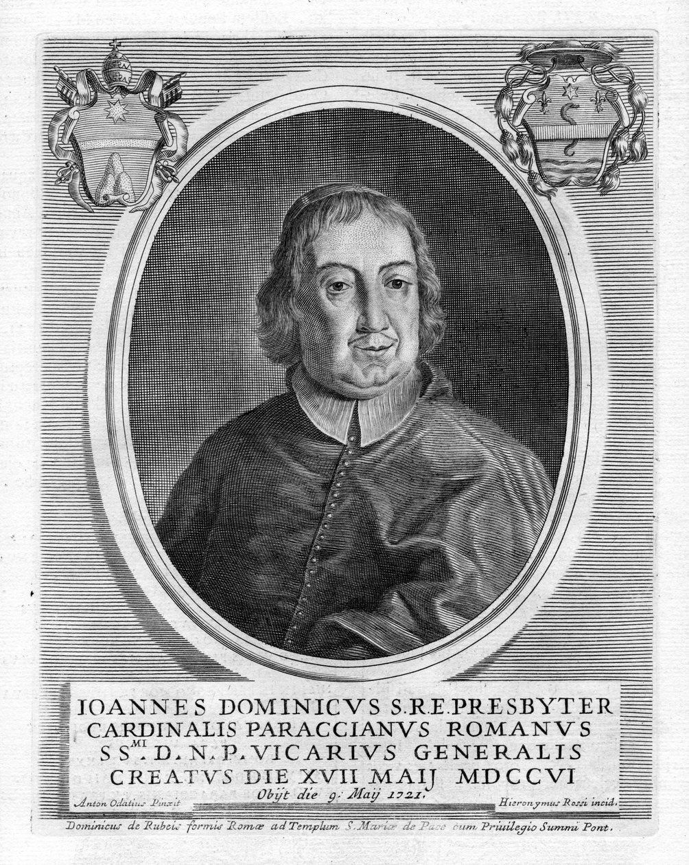Gegraveerd portret door Girolamo Rossi