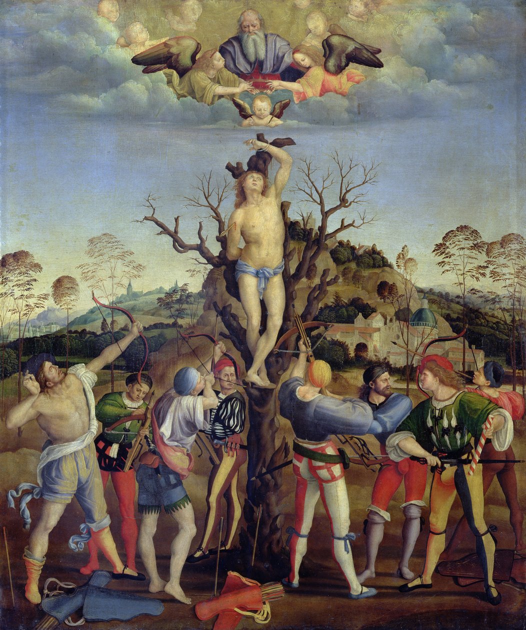 Het Martelaarschap van Sint Sebastiaan door Girolamo Genga