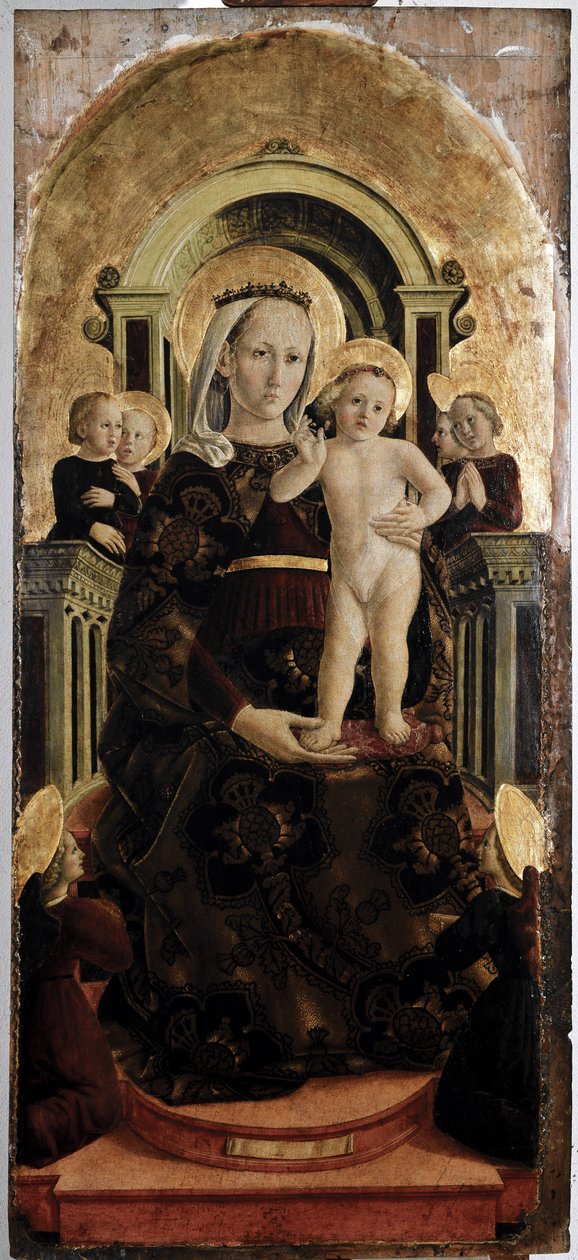 Maagd en Kind - Olie op paneel door Girolamo Giovanni