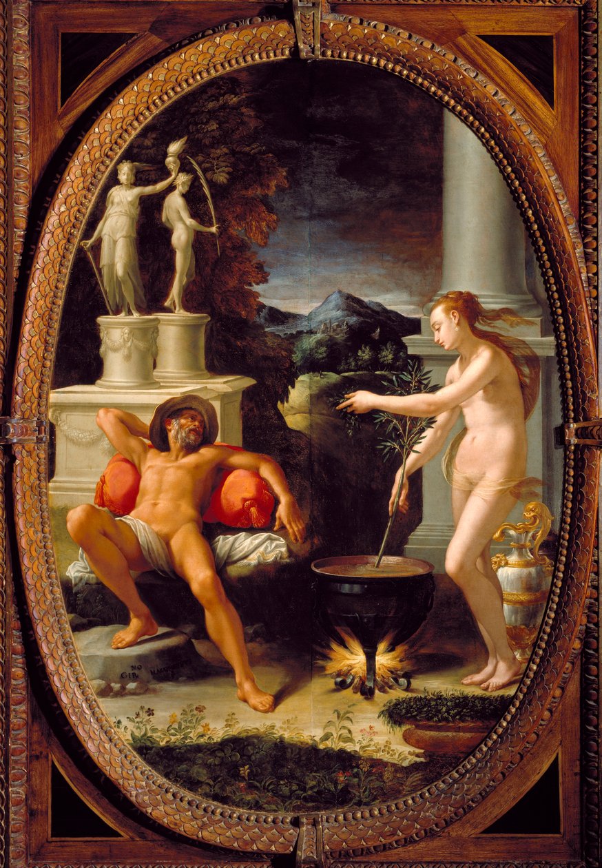 Medea verjongt Eson, vader van Jason door Girolamo Macchietti