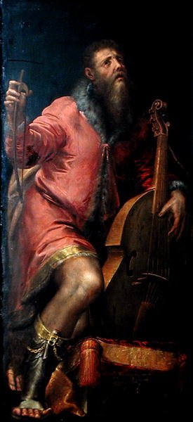 Cellist, c.1562 door Girolamo Mazzola Bedoli