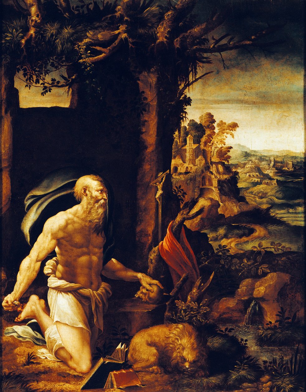 St. Hiëronymus boetvaardig door Girolamo Muziano