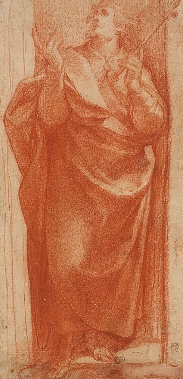 Staande heilige koning door Girolamo Muziano