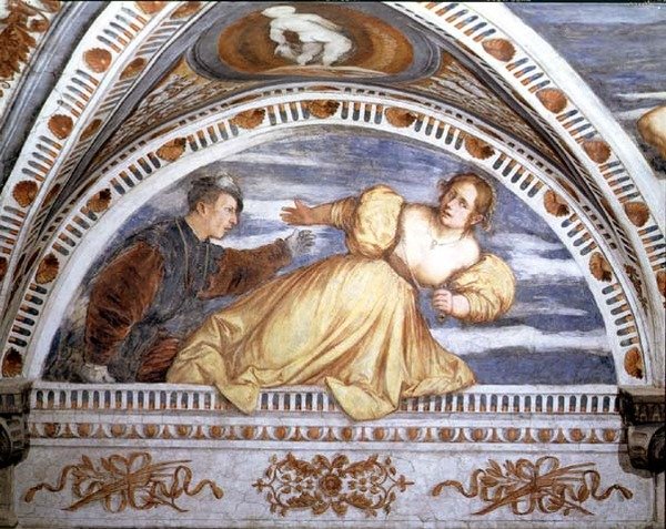 Tarquin en Lucretia door Girolamo Romanino