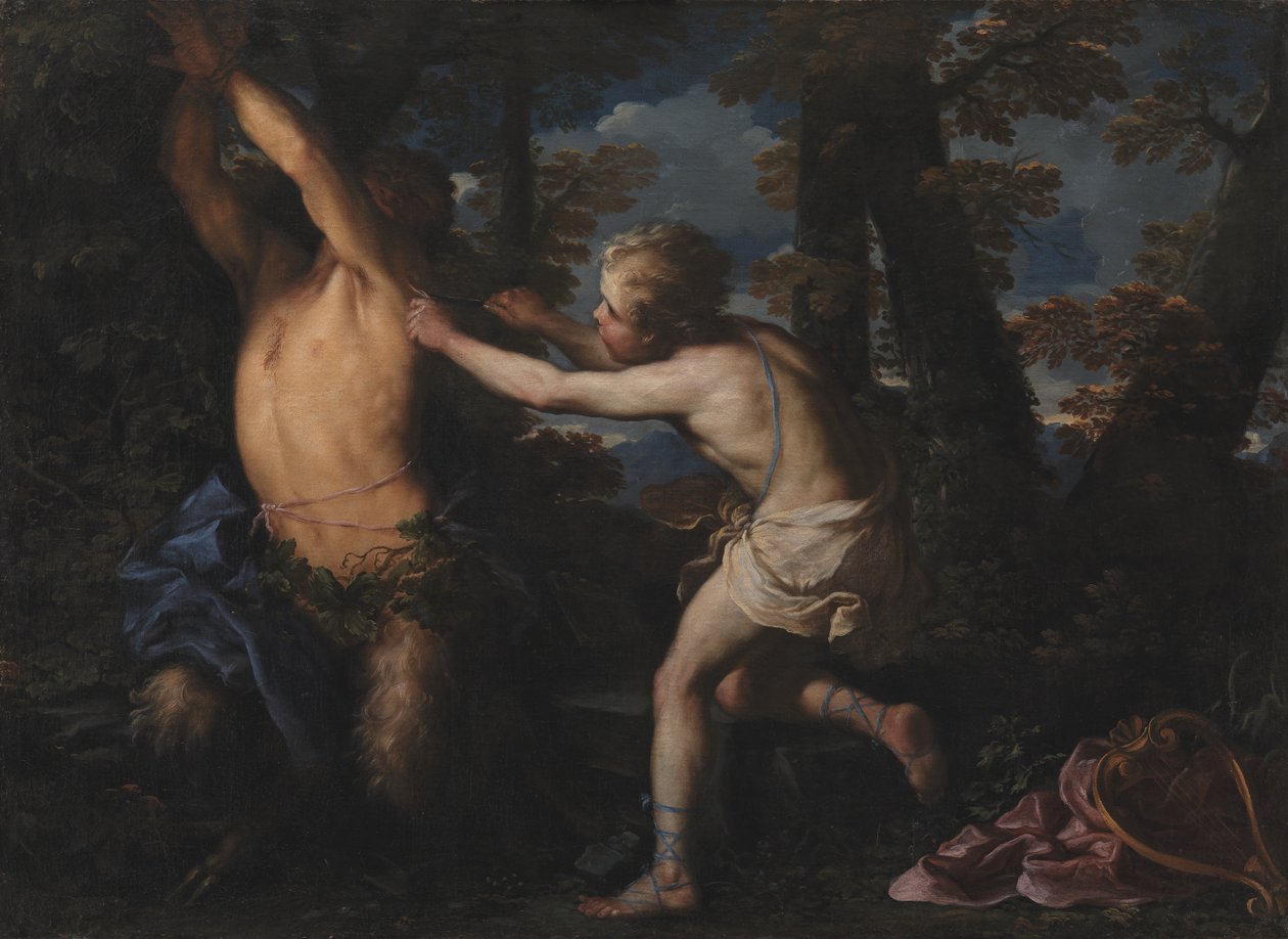 Apollo vilt Marsyas door Girolamo Troppa