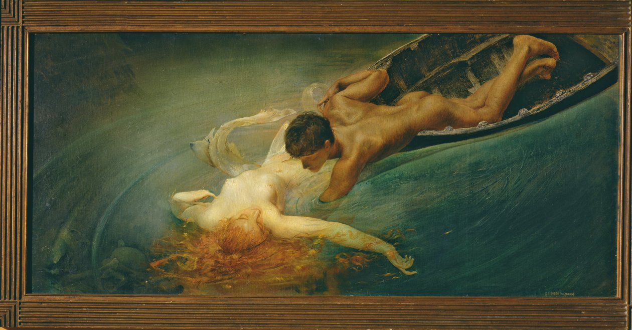 De sirene (Groene afgrond) 1893 door Giulio Aristide Sartorio