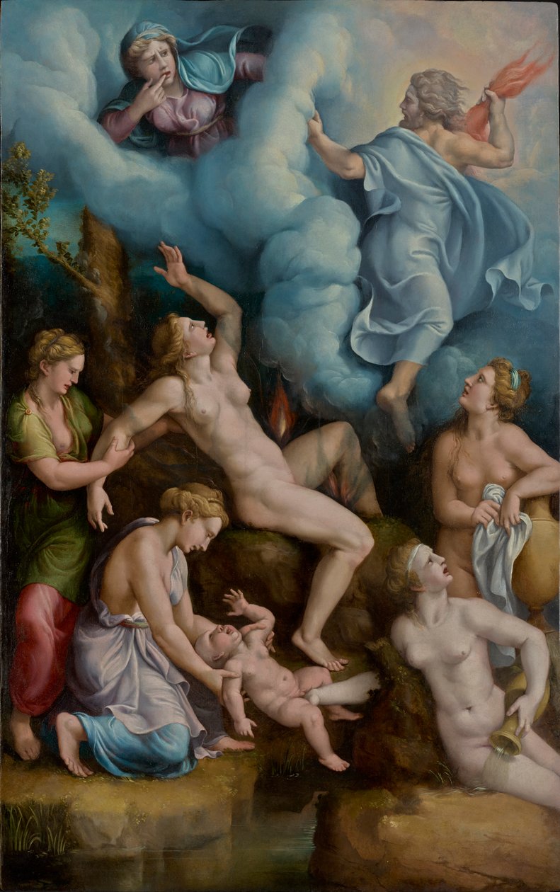 De Geboorte van Bacchus door Giulio Romano
