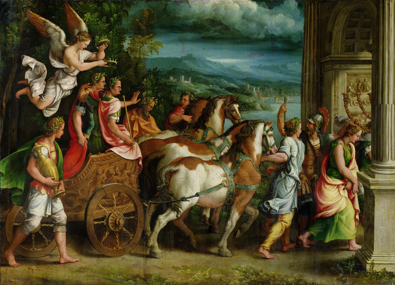 De triomf van Titus en Vespasianus, c.1537 door Giulio Romano