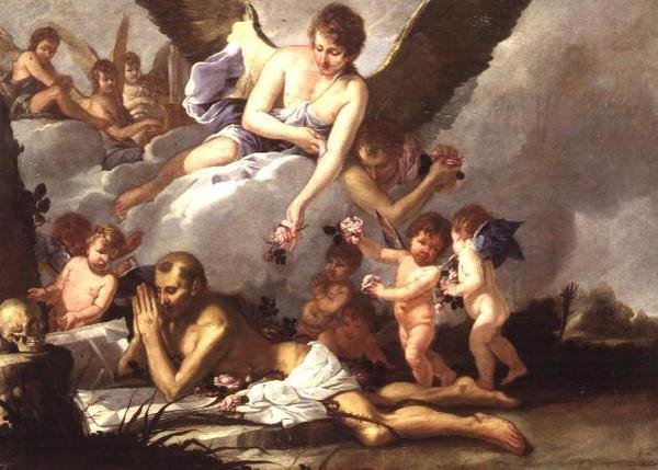 De zelfkastijding van St. Franciscus door Giulio (attr. to) Carpioni
