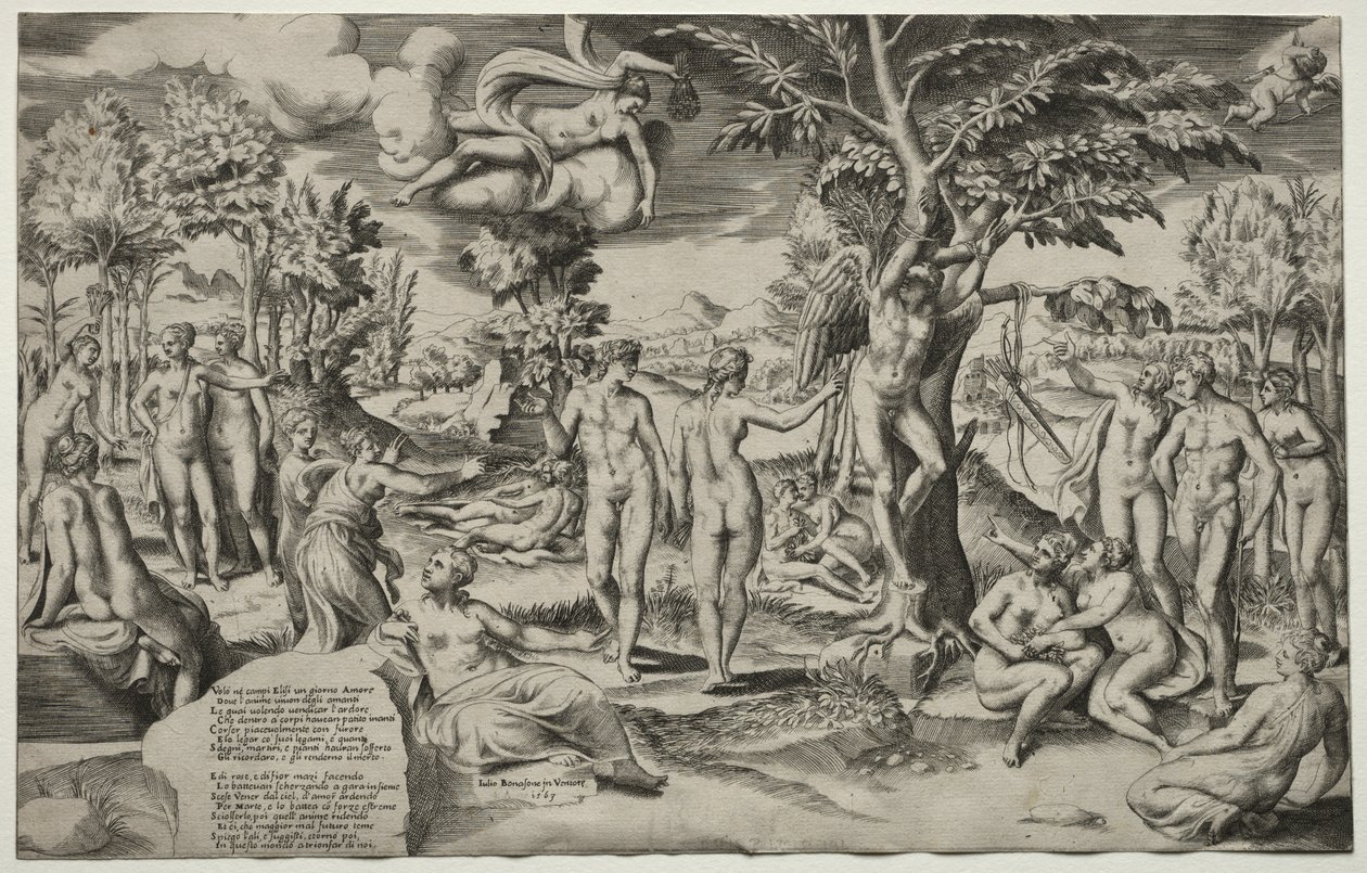 Liefde in de Elyseïsche Velden door Giulio Bonasone