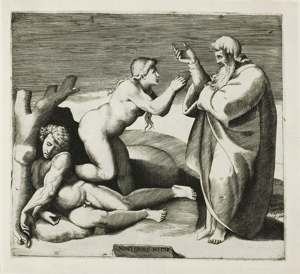 De Schepping van Eva door Giulio Bonasone