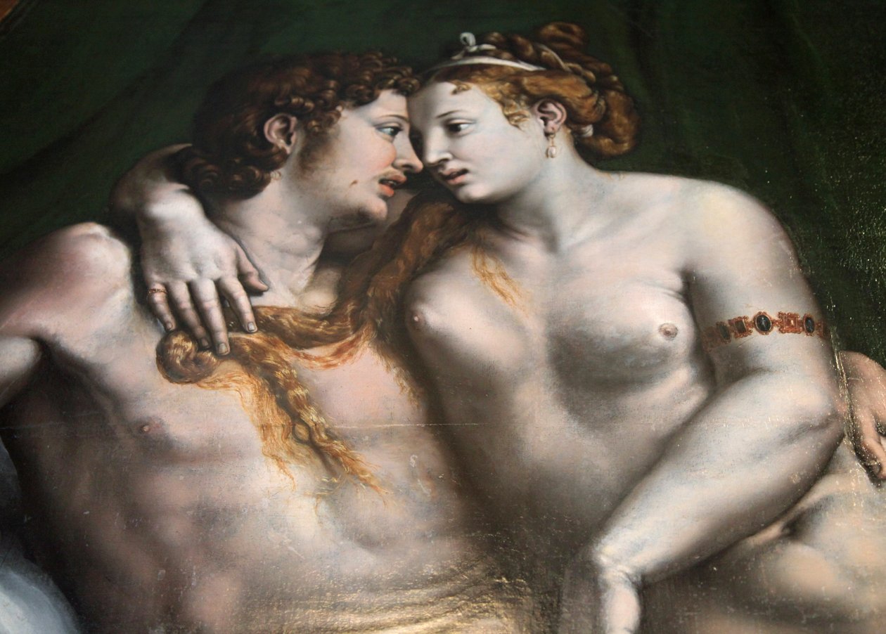 Liefdesscène, 16e eeuw door Giulio Romano