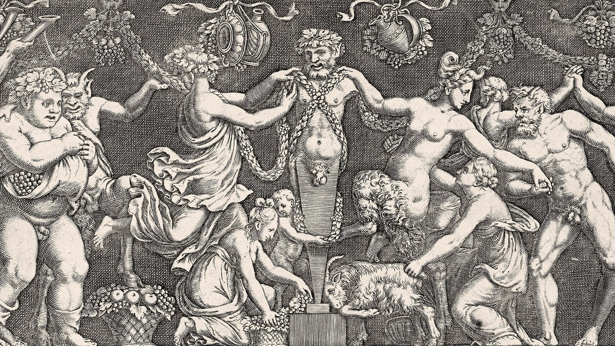 Offer aan Priapus, ca. 1540 door Giulio Romano